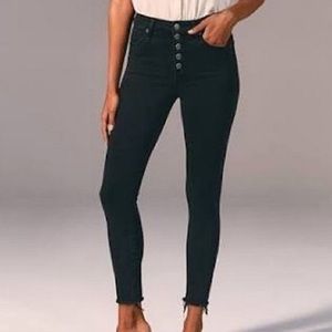 Abercrombie & Fitch The Skinny High Rise Jean Exposed Button Fly Sz 25/0